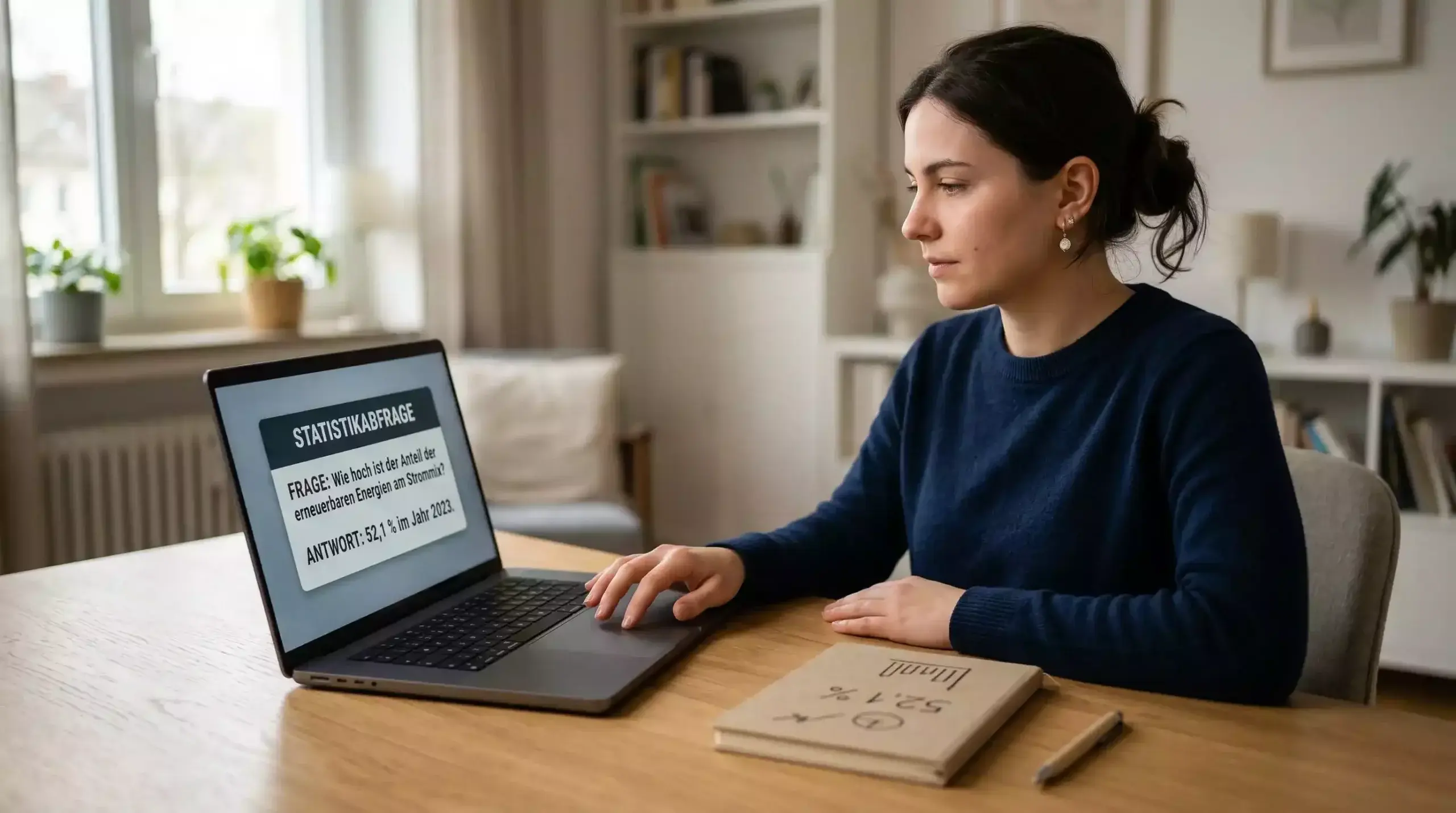 Person nutzt ChatGPT auf dem Laptop für statistische Berechnungen und Analysen