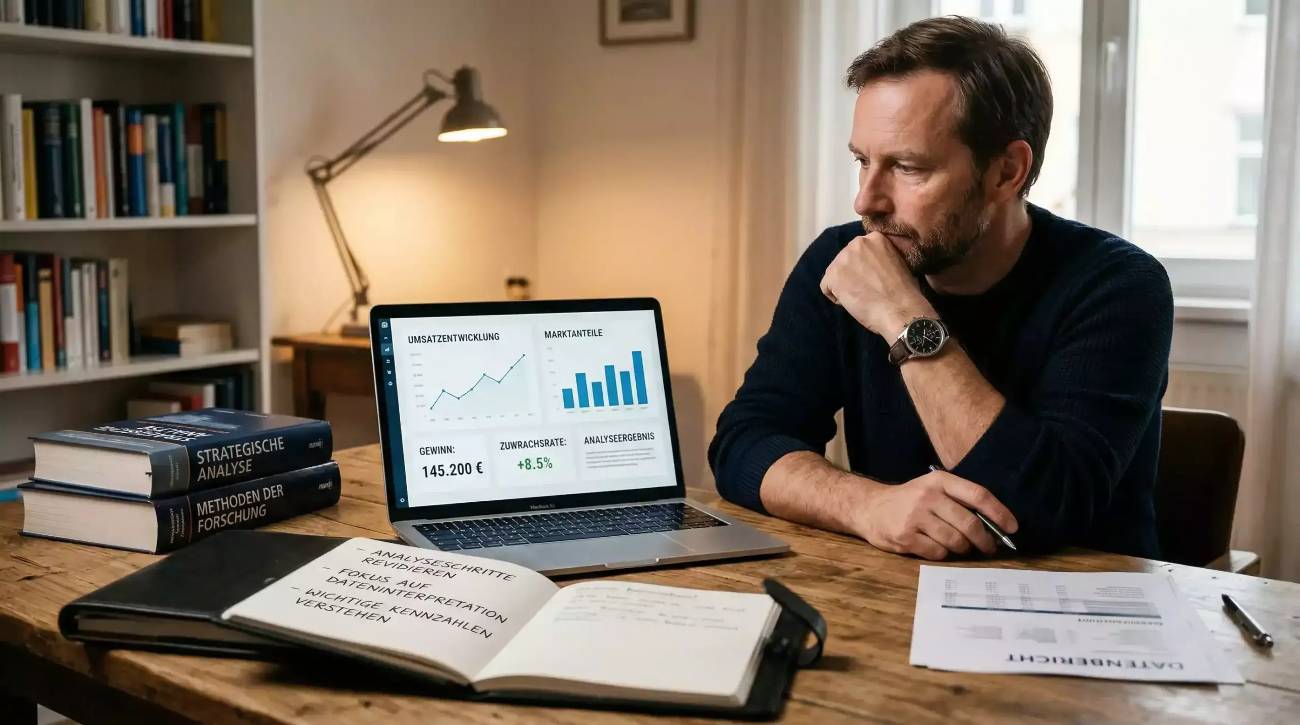 Person entwickelt eigenen Analysestil durch Lernen und Experimentieren